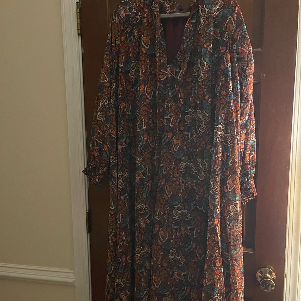 Aura Paisley Long Sleeve Dress - Multicolor